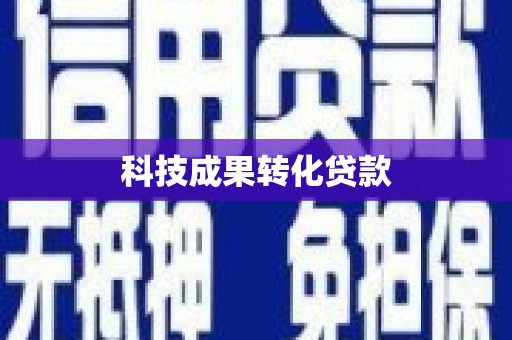 静宁科技成果转化贷款