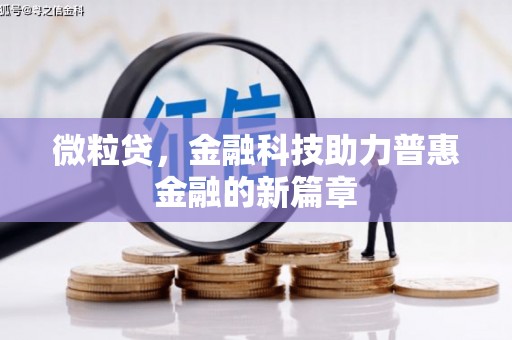 静宁微粒贷，金融科技助力普惠金融的新篇章