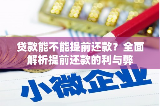 静宁贷款能不能提前还款？全面解析提前还款的利与弊