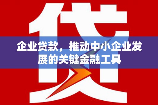 静宁企业贷款，推动中小企业发展的关键金融工具