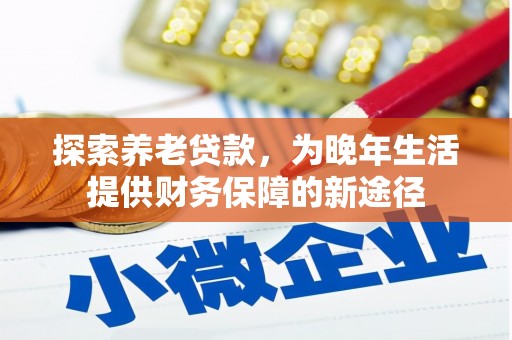 静宁探索养老贷款，为晚年生活提供财务保障的新途径