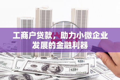 静宁工商户贷款，助力小微企业发展的金融利器