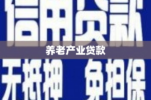 静宁养老产业贷款