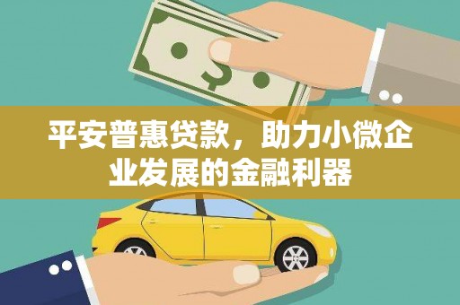 静宁平安普惠贷款，助力小微企业发展的金融利器